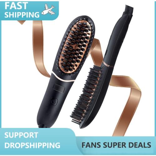 Multifunctional Hair Comb Brush Beard Straightener Hair Straighten Electric Beard Straightening Comb Quick Hair Styler For Men