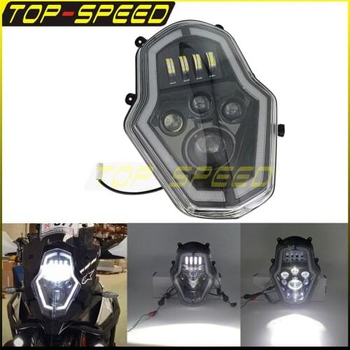 Motorcycle 100W LED Headlight Projector Moto Lights Assembly DRL For Adventure 1050 2015-2016 1090 2017-2018 R 1090 2017-2018