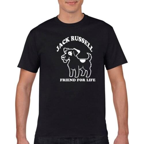 2021 New style fun casual street style hip hop printed T-shirt Jack Russell dog lover pet mens short sleeve T-shirt Unisex