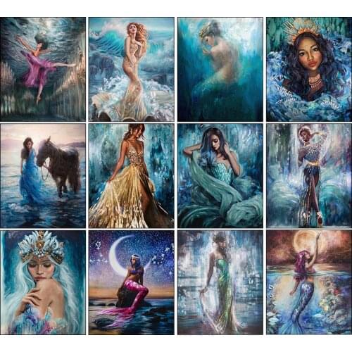 New Landscape Portrait Full Square 5D DIY Diamond Painting Diamond Embroidered Rhinestone Mosaic Home Decoration Gift