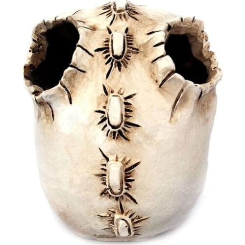 Skull Head Ornament Skeleton Pen Holder Desktop Pencil Organizer Makeup Storage XXUC