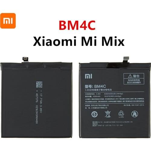 Xiao mi 100% Orginal BM4C 4400mAh Battery For Xiaomi Mi Mix BM4C High Quality Phone Replacement Batteries