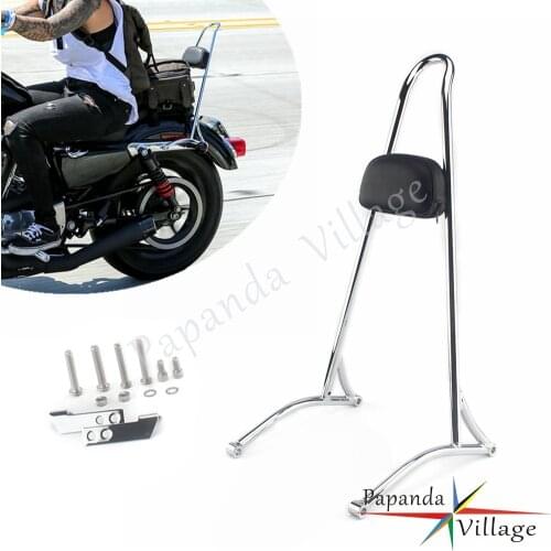Motorcycle Rear Sissy Bar Pad 20'' Tall Passenger Backrest For Harley Dyna Street Bob Fat Bob Wide Super Glide FXD FLD 2006-2017