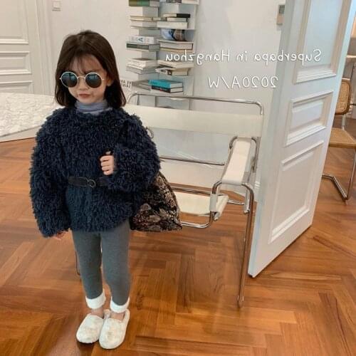 Casual Baby Girls Winter Spring Hairy Cotton Warm Jacket Coat +Pant Long Sleeve Formal Soft Party Kids Outwear Plus Cashmere