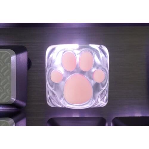 ZOMO Cat Paw Artisan keycap Clear 3D printing Resin keycaps cherry mx switch type
