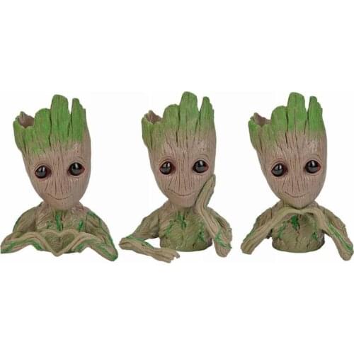 PVC Creative Cute Action Figures Baby Flowerpot Hero Model Vessel Toy Pen Pot Holder Box Gifts for Kids