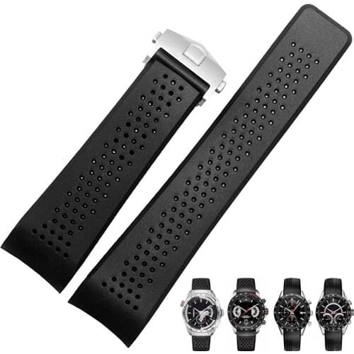 Watchbands Bracelet For TAG HEUER GRAND CARRERA AQUARACER Rubber Sport Waterproof Watch Accessories Watch Strap Watch Band Chain