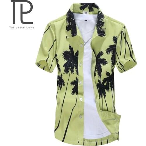 Tailor Pal Love Hawaiian Style Summer wading swimming sports Shirt Men Casual Printed Beach Shirts Short Sleeve Shirts