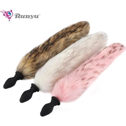 Sex toy fox tail anal plug vibrator wireless remote vibrating butt plug anus dilator for couples adult game cosplay accessories