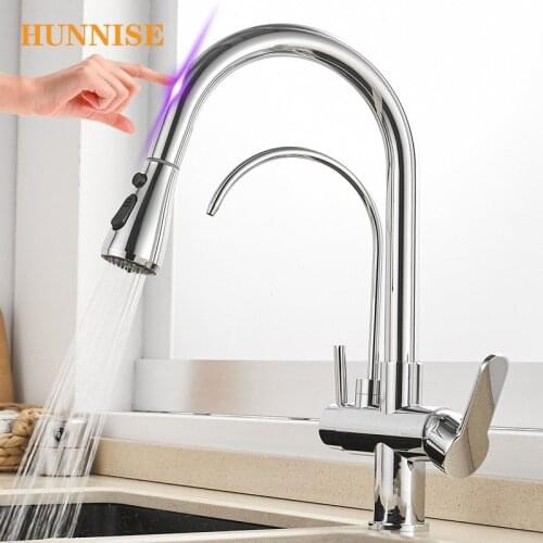 Touch Filter Kitchen Faucet Pull Out Kitchen Sink Faucets Quality Chrome Sensor Filter Faucets Smart Touch Kitchen Sink Faucets
