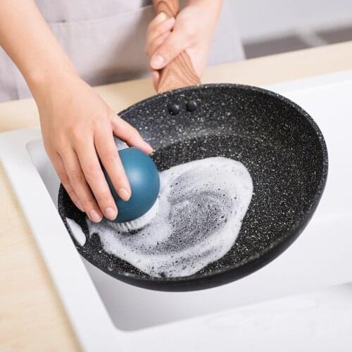 Household Spherical Standing Pot Brush Kitchen Silicone Cleaning Brush Washing Dishes Bowl Tool Decontamination Cleaner for Home