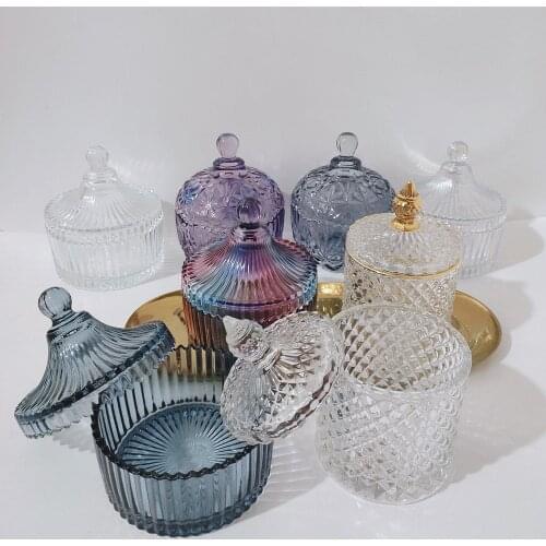 Retro Glass Sugar Bowl Candy Jar Snack Jar Storage Tank Jewelry Display Storage Tank