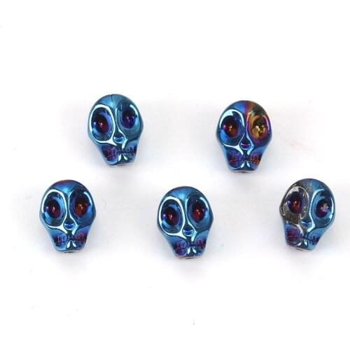 DoreenBeads Glass Beads Skull At Random About 10mm( 3/8") x 8mm( 3/8"), Hole: Approx 1.2mm, 1 Packet (Approx 40 PCs/Packet)