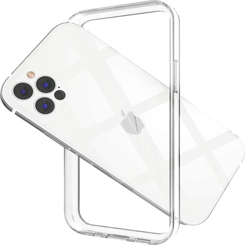 Slim Clear Silicone Bumper Case For iphone 12 Pro Max 12Mini Hybrid Soft Edge Hard PC Frame Shockproof Protective Cover