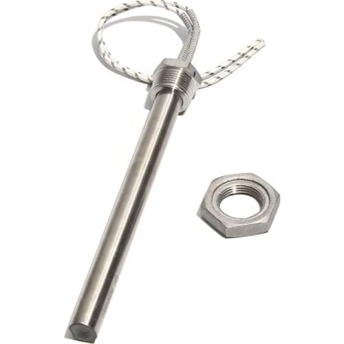 12*100mm Size M16/16mm 12V/24V Immersion Cartridge Heater 50W/100W/150W/200W/300W 304SUS Tubular Heating Element with Nut