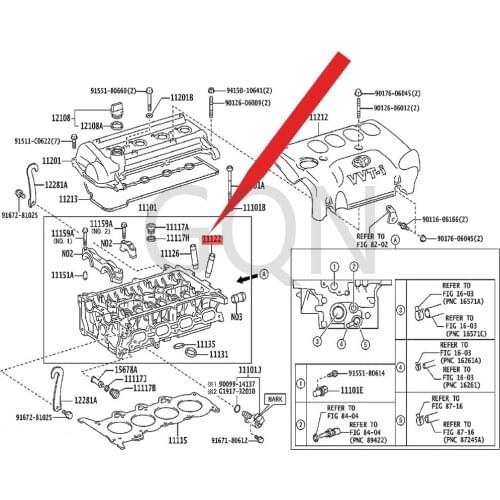 Intake valve guide bushing 2005-Toy ota YAR ISV ERS OCO ROL LAP RIU SLA NDC RUI SER valve guide (row) throttle guide