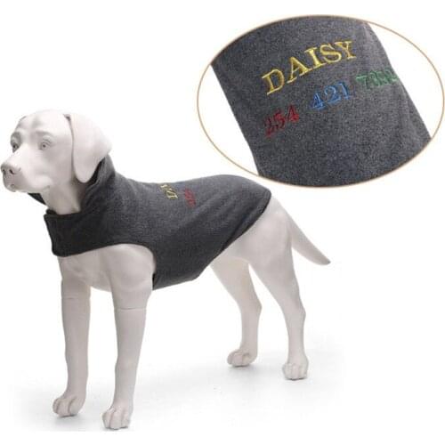 Embroidered Word Custom Dog Clothes Chihuahua Fleece Clothing For Dogs French Bulldog Large Dog Pet Clothes For Dog Jacket