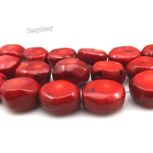 High Quality 20mm Oval Gravel Coral Beads For DIY Natural Red Coral Beads 5 Strands/Lot