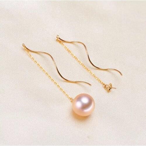 Nice Quality 18K Gold Earrings Mountings Settings AU750 Jewelry Findings for Pearls