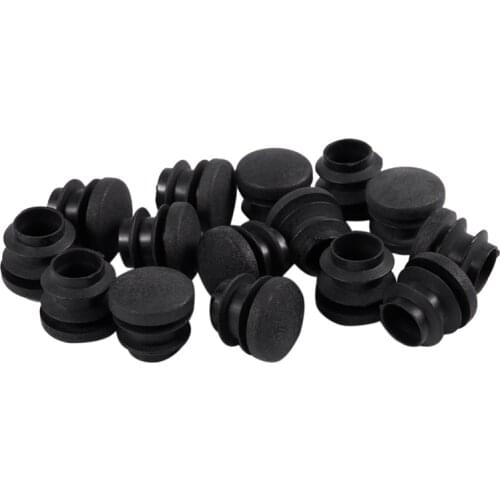 15Pcs Black Plastic Blanking End Cap Round Tube Insert Pipe Bung 16mm