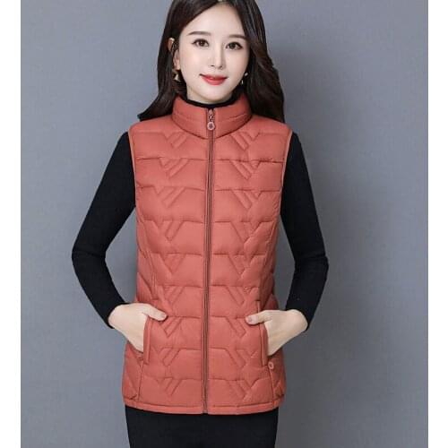 2021 Womens Down Cotton Vest Short Slim Autumn And Winter Waistcoat All-Match Sleeveless Jacket New Winter Vest Outer Wear