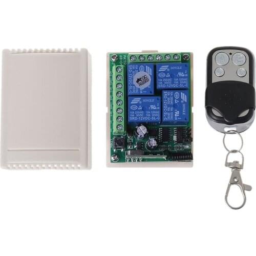 1Set DC12V 4 Channel Relay Receiver Module 433Mhz Smart Wireless Remote Control