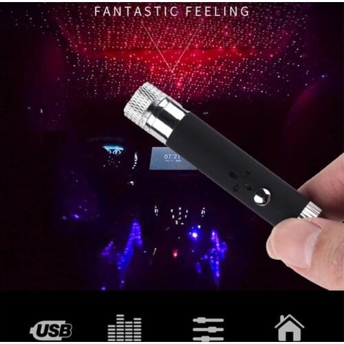 1Pcs Mini LED Car Roof Star Night Lights Projector Light Interior Ambient Night Starry Sky USB LED Atmosphere Decorative Lights