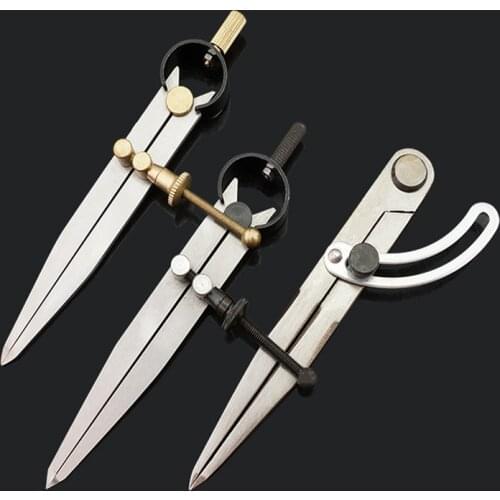 1PC Carbon steel Scriber Divider Wheel Compass Leather Stitch Hole Distance Measure Compass Leather Divider Tool
