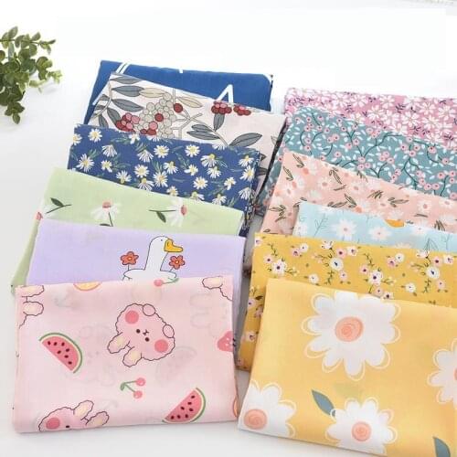 100cm*140cm Cartoons printing Flower Rayon Fabric Soft Viscose Material For Dress Shirt