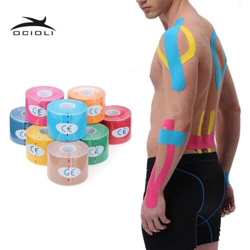12 Rolls Good Quality Kinesiotape Tex Tape Athletic Tapes Kinesiology Sport Tape Strapping Elastic Bandage Exercise Muscle Tape