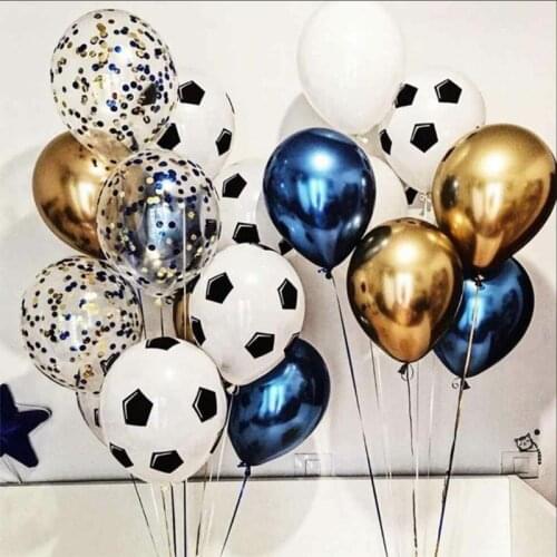 12pcs/set 12inch Football Latex Balloon Mixed Confetti Balloon Kid Adult Birthday Sports Meet Event Party Decor Metallic Balloon