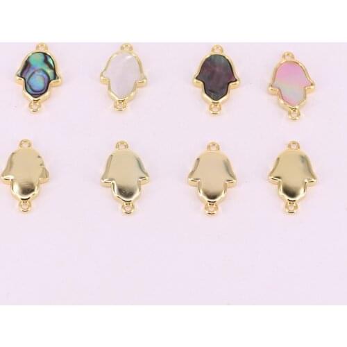 12x20mm palm connector with mop decoration high quality polished& gold plated for jewelry making wholesale price free shipping