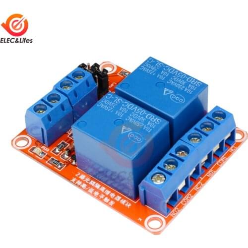 2ch 2 channel Relay Module 5V High and Low Level Trigger Relay Control With Optocoupler 2 Way Relays DC 5 V