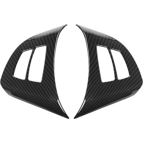 2pcs Carbon Fiber Steering Wheel Button Frame Decoration Cover Trim For BMW X5 E70 2008-2013 Made Of High Quality ABS Plastic