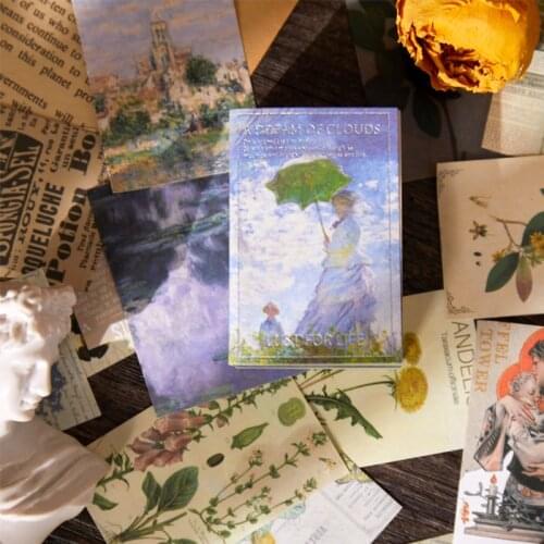 200Pcs Plant Cloud Mix Material Paper Junk Journal Planner Craft Paper Scrapbooking Vintage Decorative DIY Craft Photo Albums
