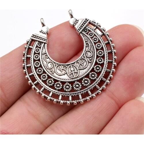 39x37mm 5pcs Antique Sliver Plated Flower Style Connector Handmade Charms Pendant:DIY for bracelet necklace-Q4-07