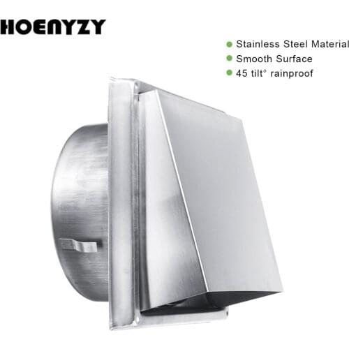 4" 5" 6" Stainless Steel 304 Wall Air Vent Extract Valve Grille Ducting Cover Ventilation Outlet 100/125/150mm Ventilator