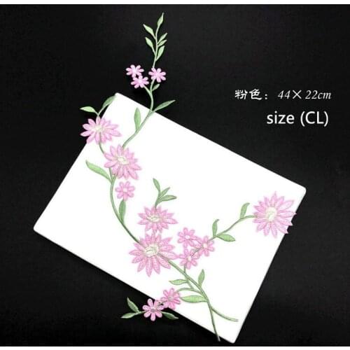 5 colors to select 20 pcs Big flowers Embroidered patches iron on Jeans coat tshirt bag dress decor repair Motif accessory diy