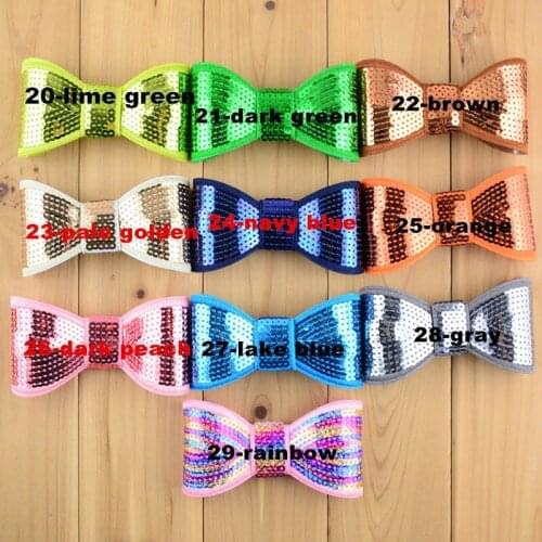 50pcs/lot 12cm Shiny Large Bows Big Sequin Bow Applique Hair Costume Decoration DIY Accessory 29color U Choose HDJ09
