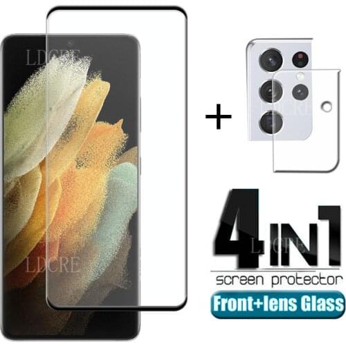 4-in-1 For Samsung Galaxy S21 Ultra Glass For Samsung S21 Ultra Tempered Glass Screen Protetor For Samsung S21 Ultra Lens Glass