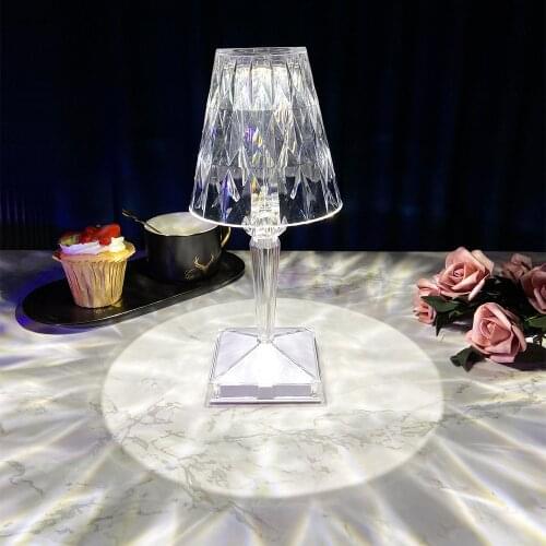 Diamond LED Table Lamp Crystal Touch Sensor Night Light Room Desk Decoration Lamps USB Charging Romantic Gift RGB Lighting