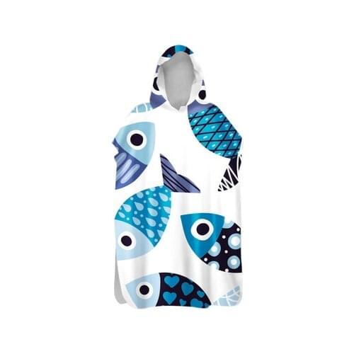 Microfiber Fabric Adult&Kids Bath Towels Beach Poncho Towel Wetsuit Changing Robes Multifunction Cloak Hooded Pool Bathrobe