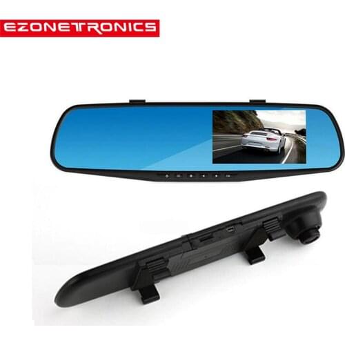 Free Shipping Car DVR 1080P 4.3''HD Dual Lens Video Recorder Dash Cam Rearview Mirror Car front Camera Waterproof DVR 1010 Front