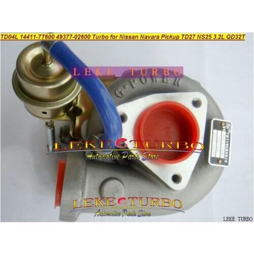 Free Ship TD04L 14411-7T600 49377-02600 49377 02600 144117T600 Turbo For Nissan Navara Pickup D22 TD27 NS25 QD32 QD32T 3.2L