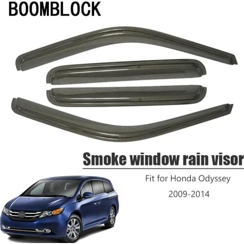 BOOMBLOCK Car Covers Window Visor Sun Rain Wind Deflector Awning Shield ABS For Honda Odyssey 2009 2010 2011 2012 2013 2014