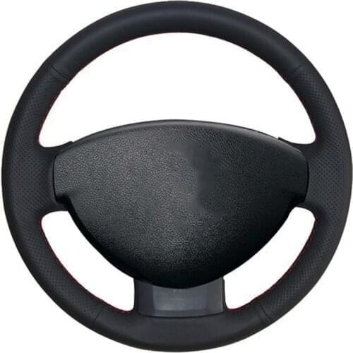 Car Steering Wheel Cover Soft Black Artificial Leather For Dacia (Renault) Duster 2010-2016 Sandero Lodgy Logan Dokker 2012-2017