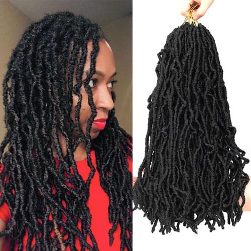 18 30 Inch Afro Nu Faux Locs Crochet Hair Extension Synthetic Ombre Braiding Hair For Black Women Curly Goddess Faux Locs Braids
