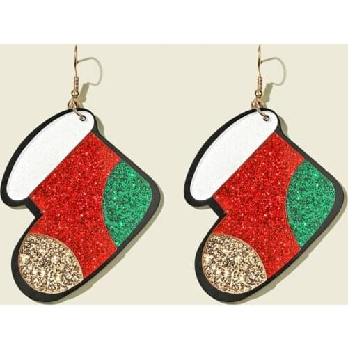 2020 Creative Women Christmas Socks Drop Dangle Earrings For Women Girls Cute Long Earrings Party Jewelry Christmas Gifts