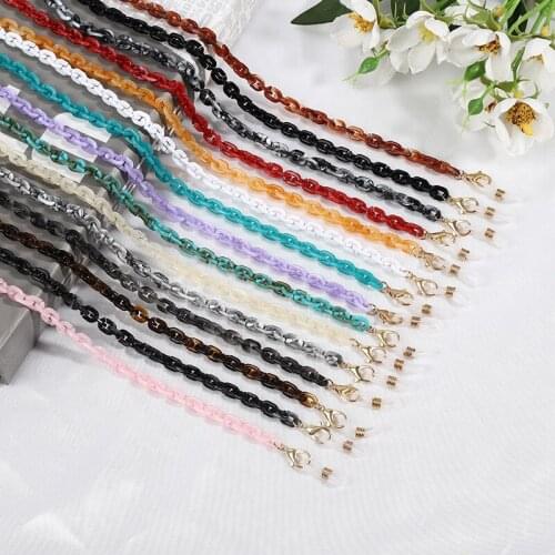 Fashion Multicolor Acrylic Glasses Lanyard Mask Holder Cord Women Anti-lost Masking Chain Hanging Eyewear Chain Necklace Jewelry