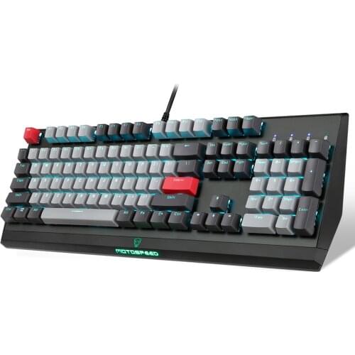 Motospeed CK74 104 Keys Wired Gaming Keyboard Monochrome Optical Axis Mechanical Keyboard Support N-key Rollover Gaming Keyboard